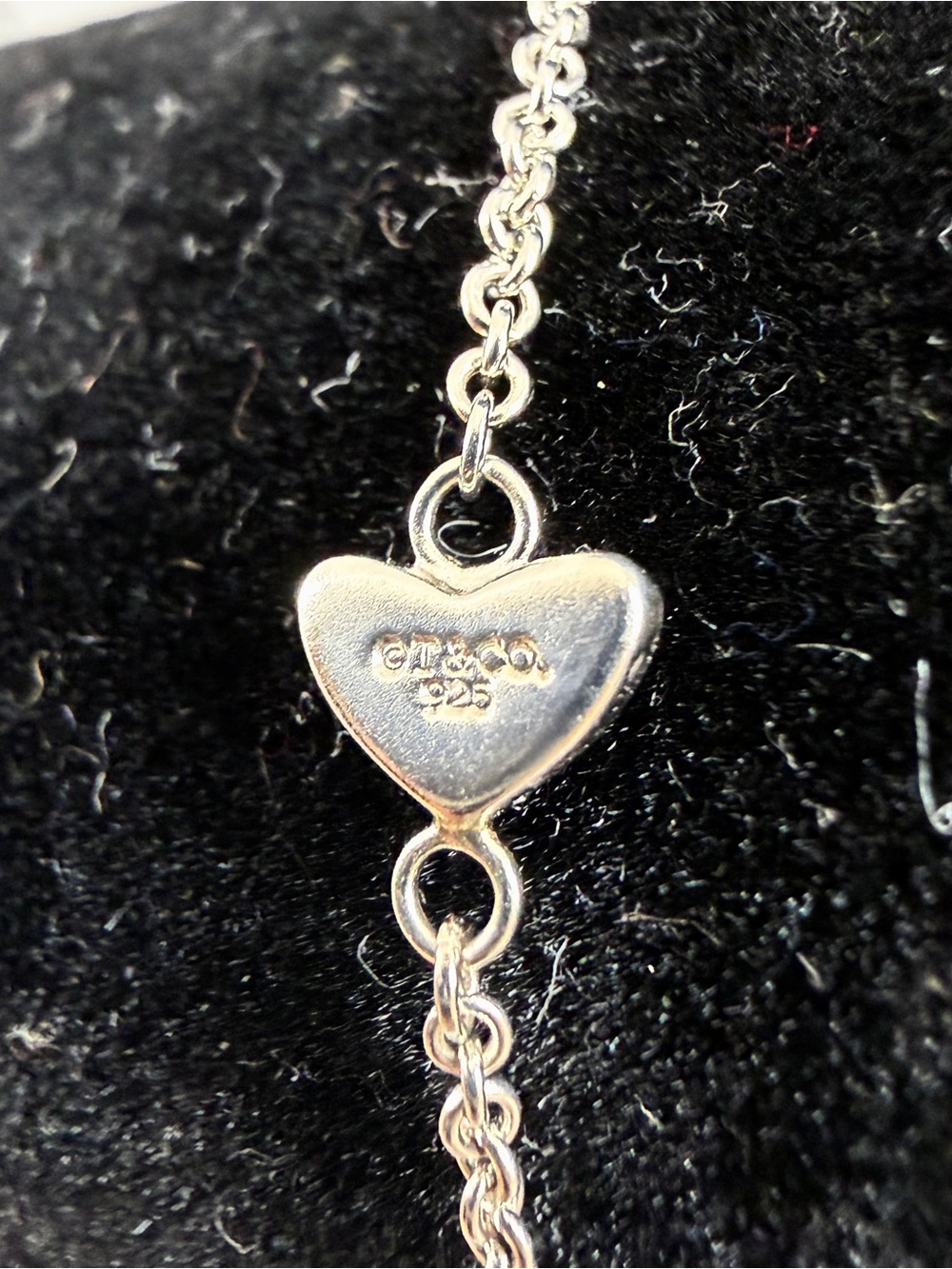 TIFFANY & CO. Sterling Silver Open Mini Solid 4 Hearts Bracelet; 7.75” w/ COA - Picture 9 of 14